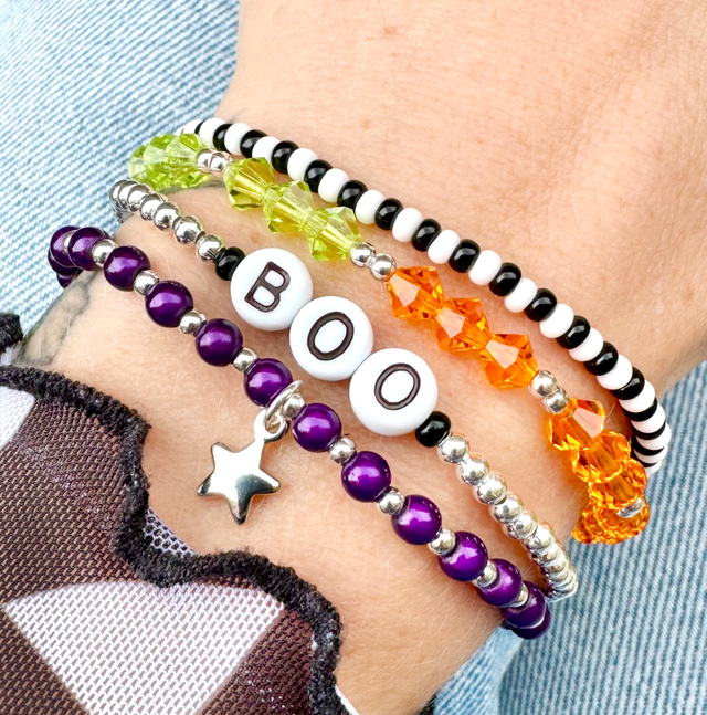 Free Instructions: Halloween Bracelet Stack