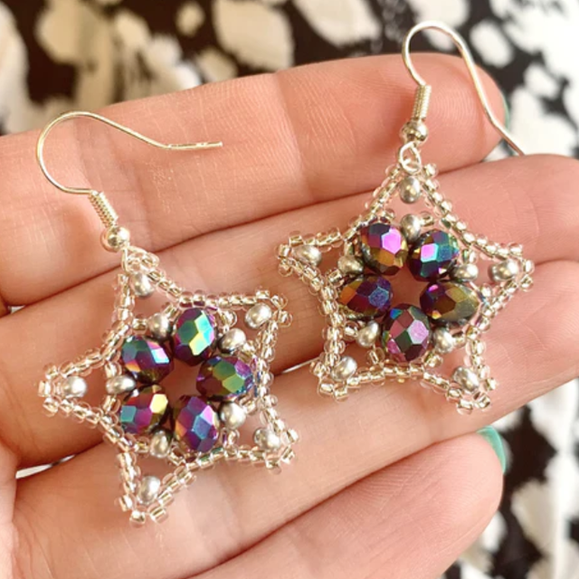 Free Instructions Beaded Star Earrings