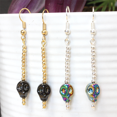 Free Instructions: Skull Drop Earrings