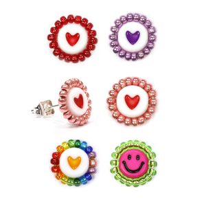 Free Design: Little Smiley Heart Stud Earrings