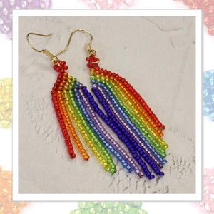 Free Instructions: Rainbow Fringe Earrings