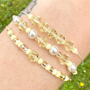 Free Instructions: Sherbert Lemon Crystal Bracelet Stack