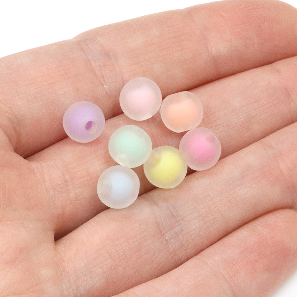 Acrylic Frosted Floating Bead Mix 8mm -Pack of 100