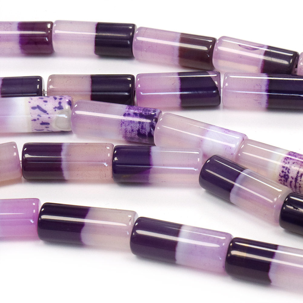 Two Tone Agate Tubes 20x8mm - 35cm Strand