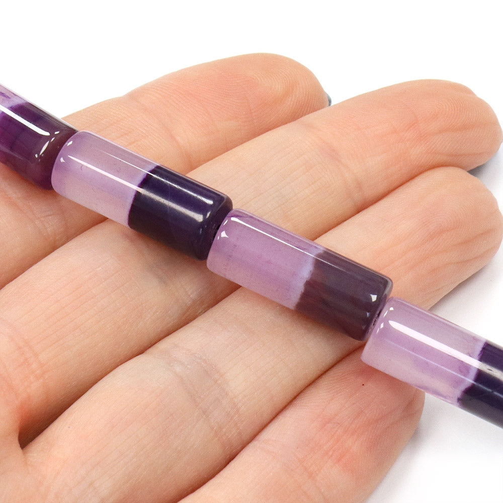 Two Tone Agate Tubes 20x8mm - 35cm Strand