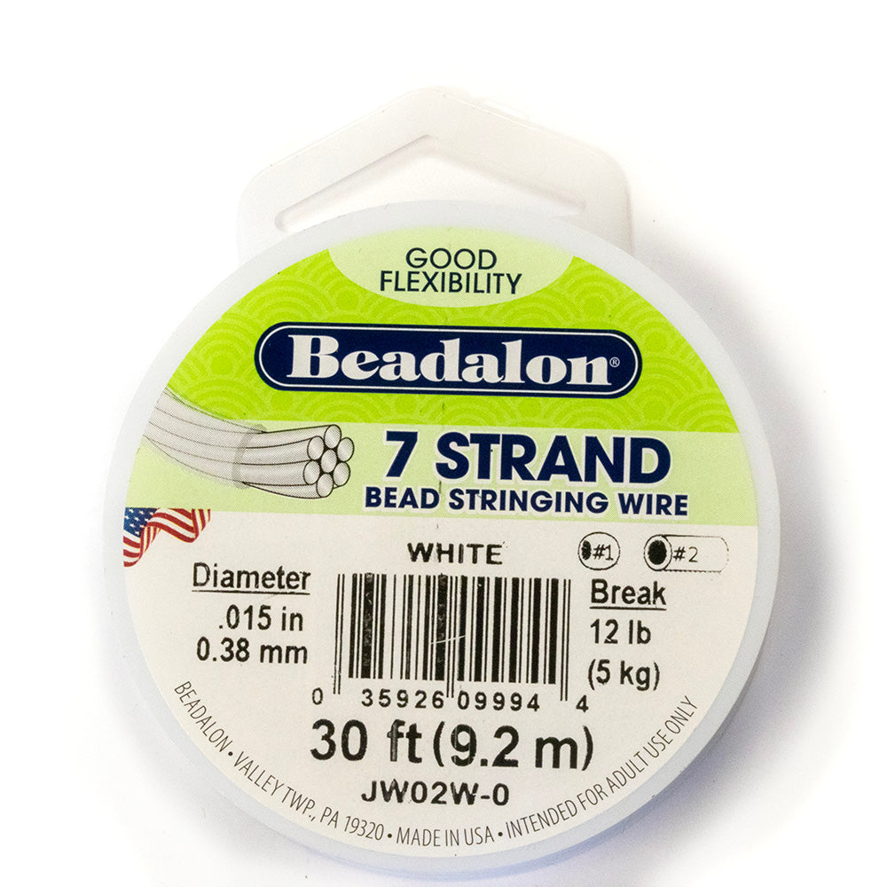 Beadalon White Beading Wire 7 strand - Reel of 9m