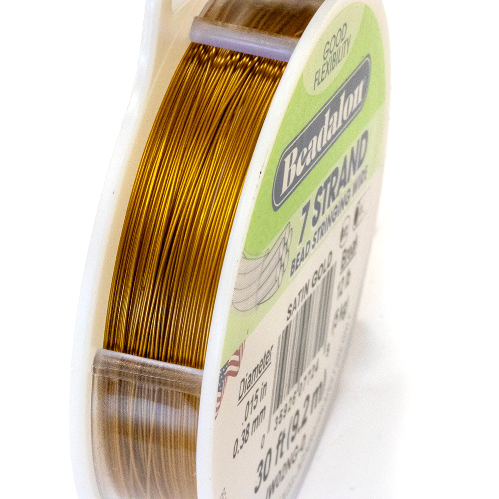 Beadalon Satin Gold Beading Wire 7 strand - Reel of 9m