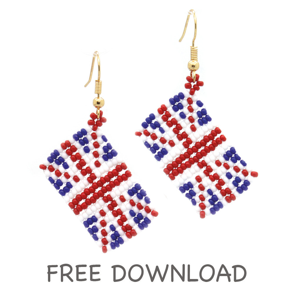 Union Jack Ear-Rings Downloadable Instructions