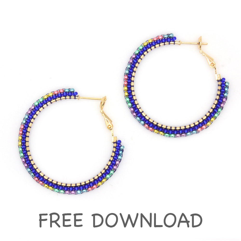 Beaded Hoops Earrings Downloadable Instructions