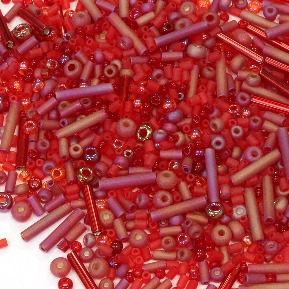 Seed Bead Mix Red  - Pack of 50g