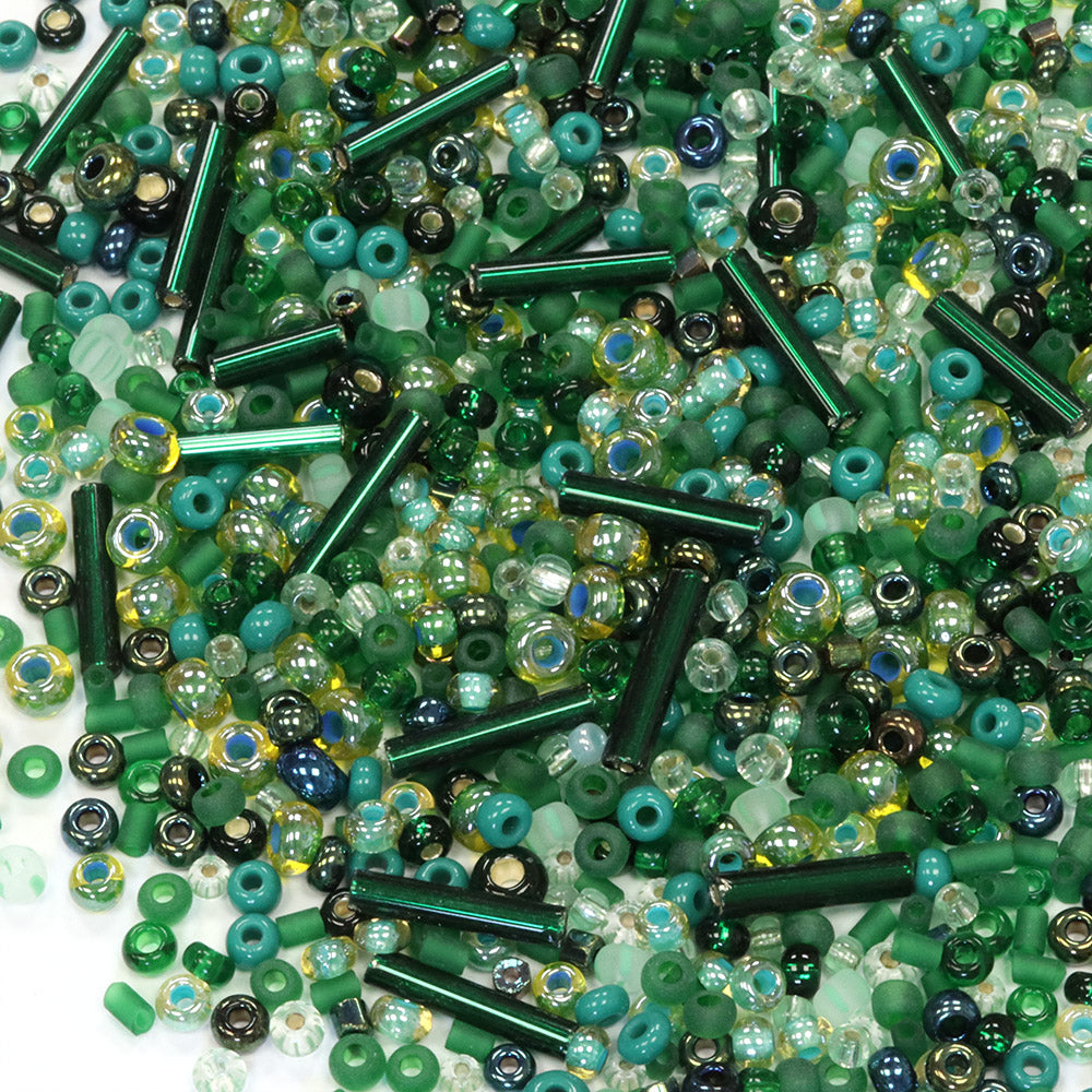 Seed Bead Mix Green - Pack of 50g