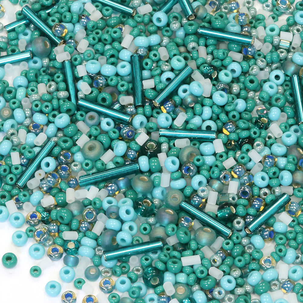 Seed Bead Mix Teal - Pack of 50g