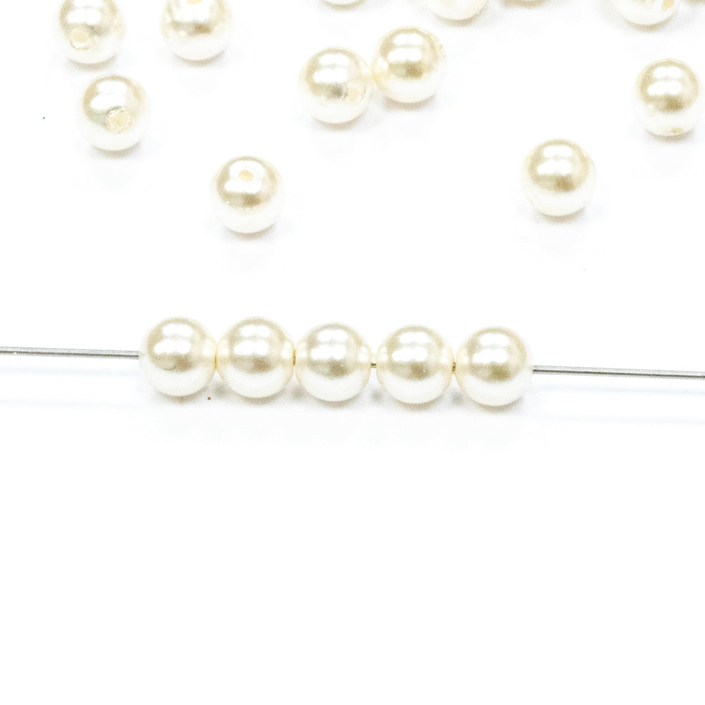 Preciosa Crystal Pearl White Round 4mm - Pack of 20