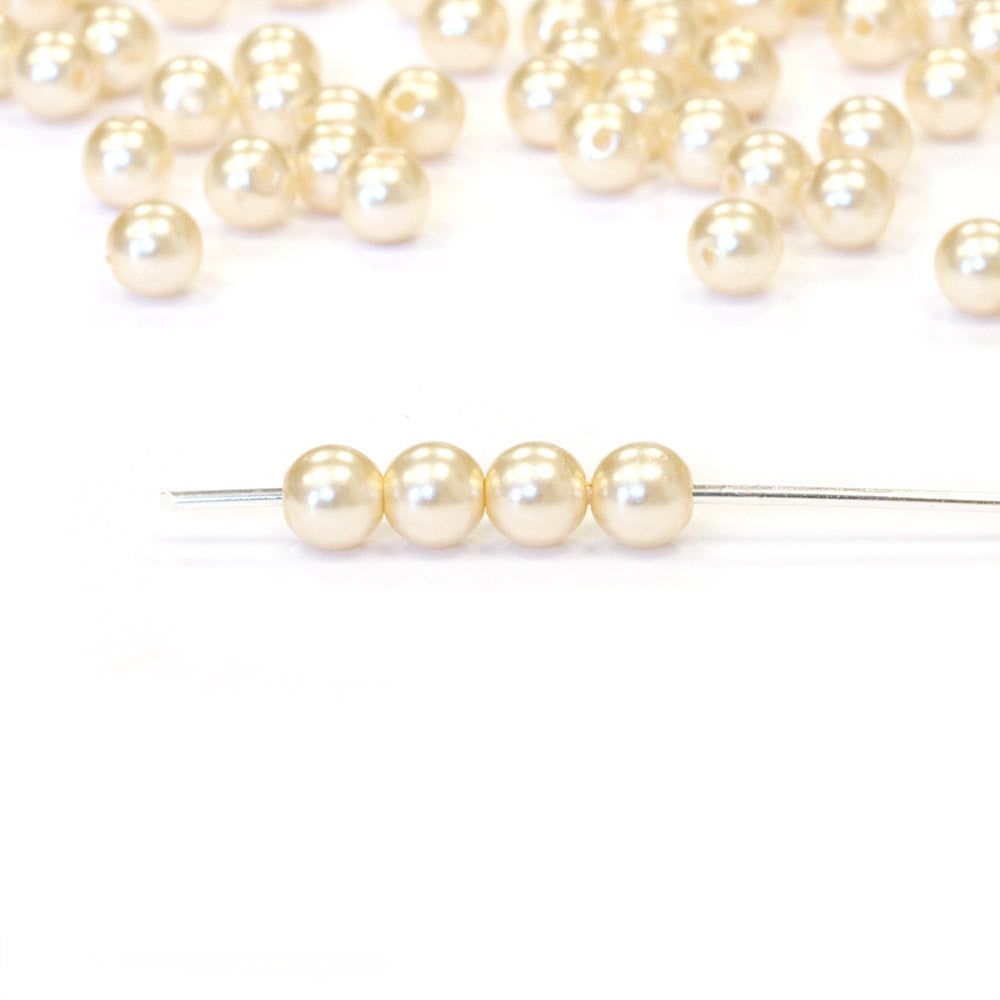 Preciosa Crystal Pearl Cream Round 4mm - Pack of 20