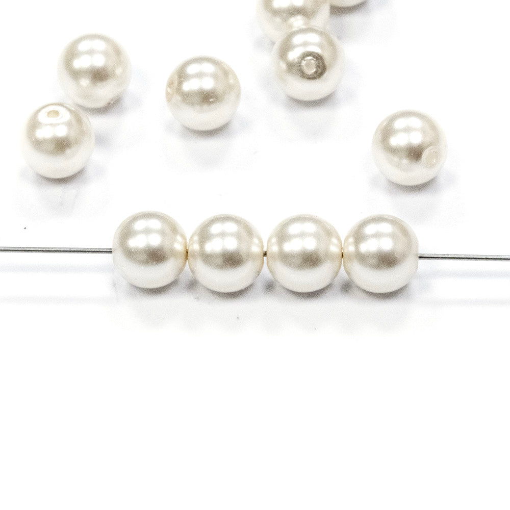 Preciosa Crystal Pearl White Round 6mm - Pack of 10