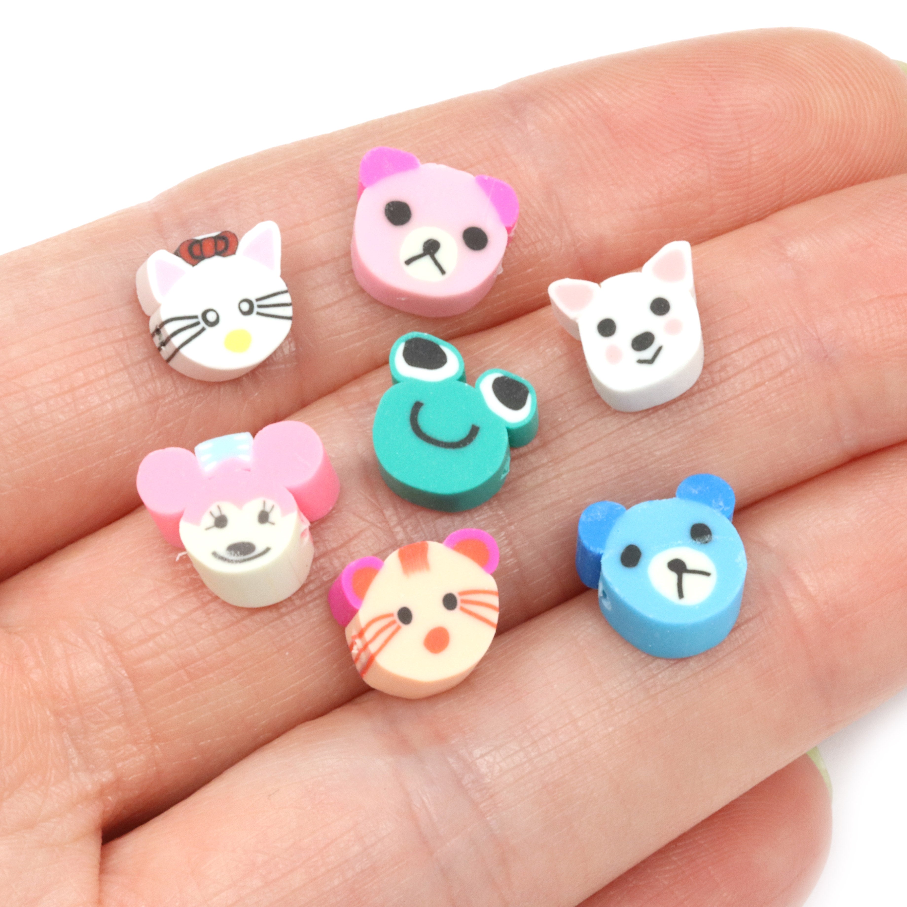 Polymer Clay Animal Faces Mix - Pack of 50