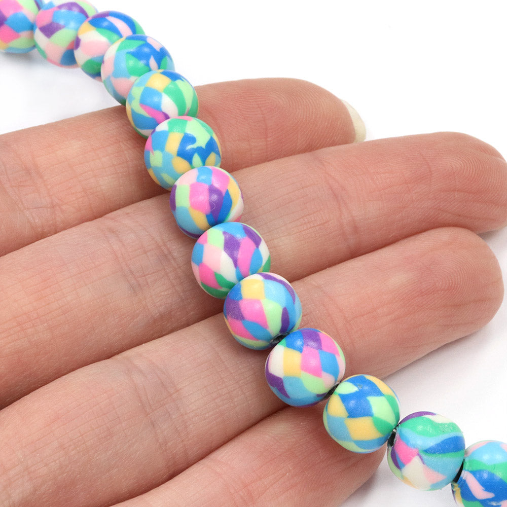 Polymer Clay Confetti Rounds 8mm - 32cm Strand