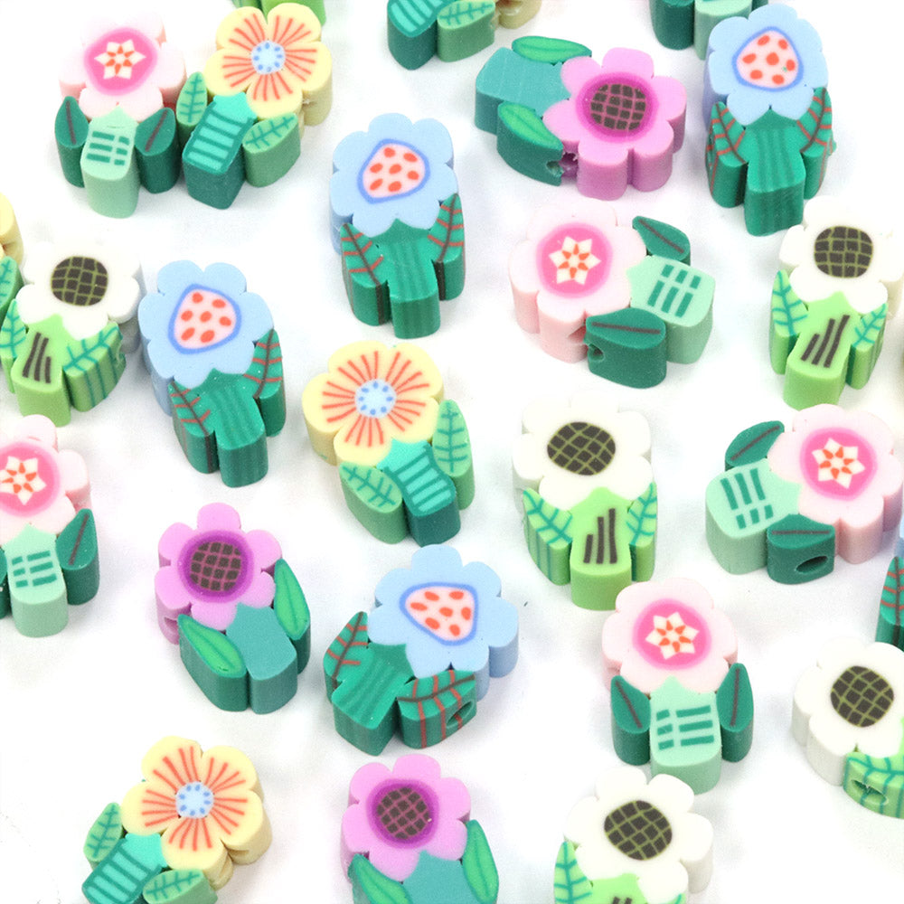 Polymer Clay Flower 12mm - Pack of 50