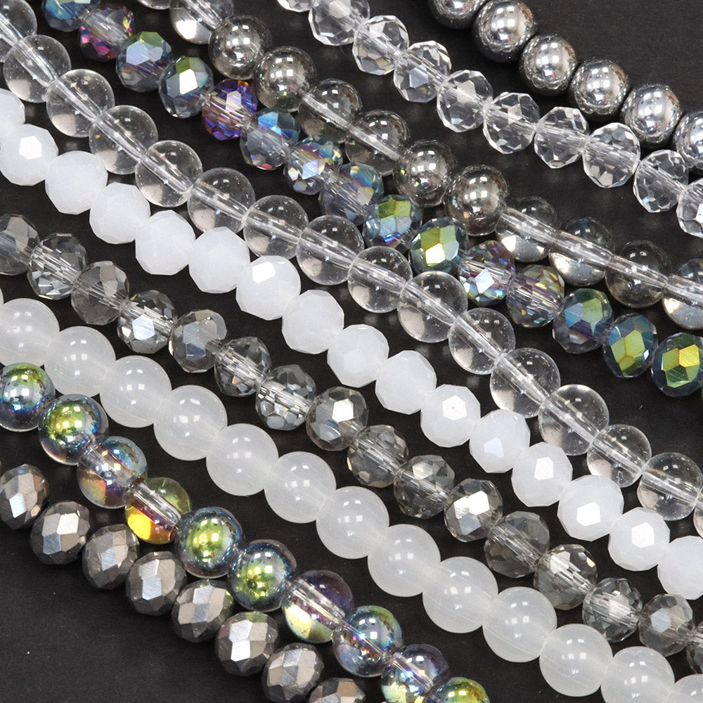 Glass Bead Bundle Monochrome - 10 Strands