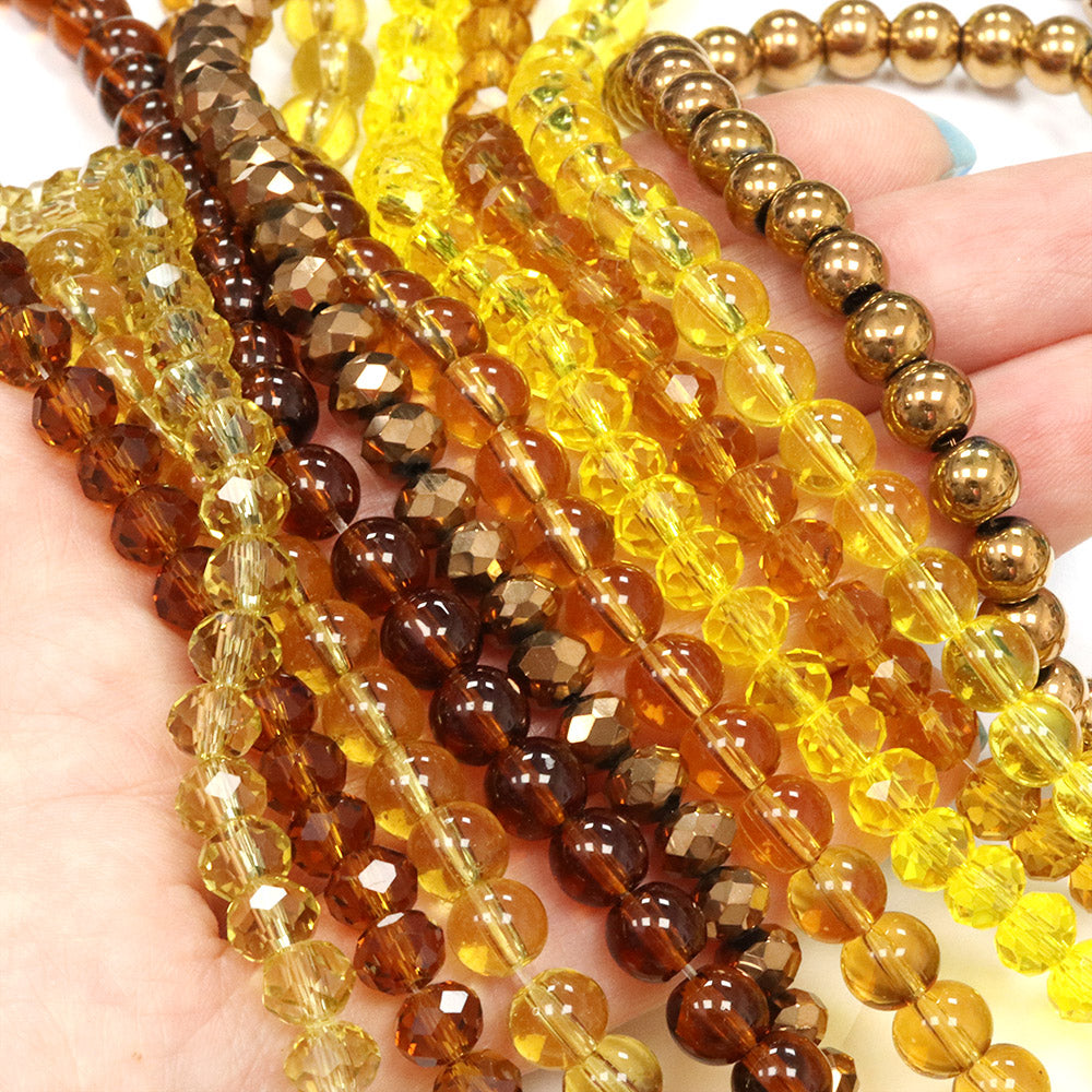 Glass Bead Bundle Topaz - 10 Strands