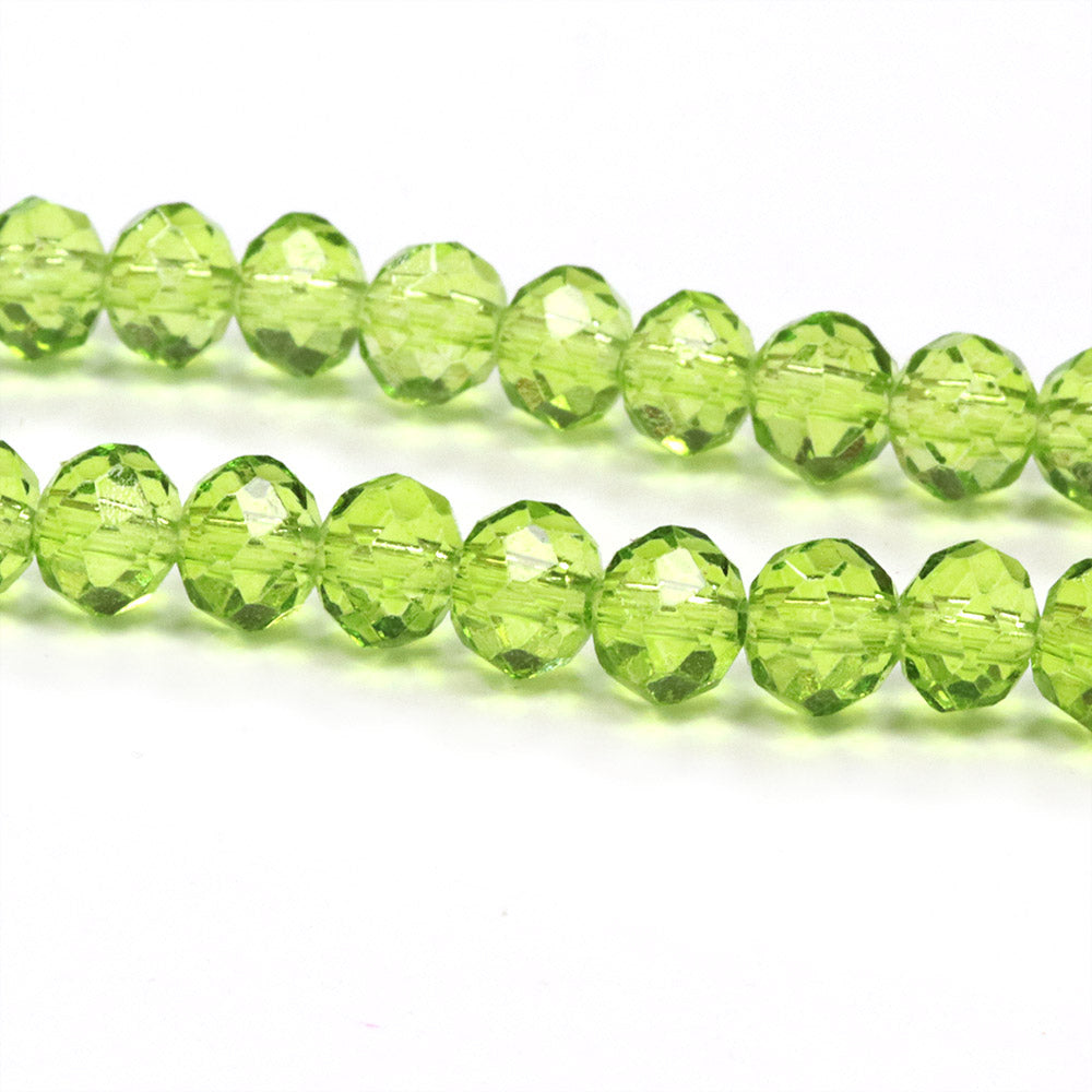 Faceted Rondelle Olive 4x6mm - 1 string