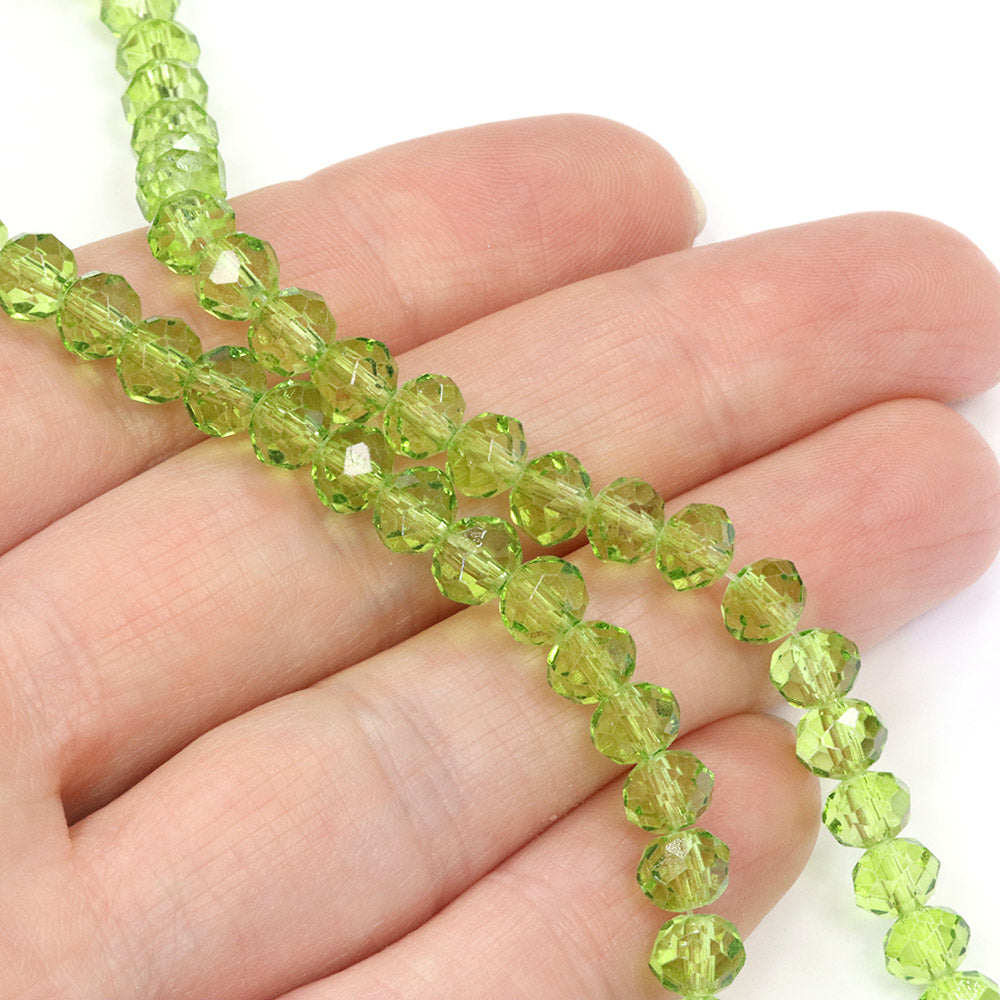 Faceted Rondelle Olive 4x6mm - 1 string