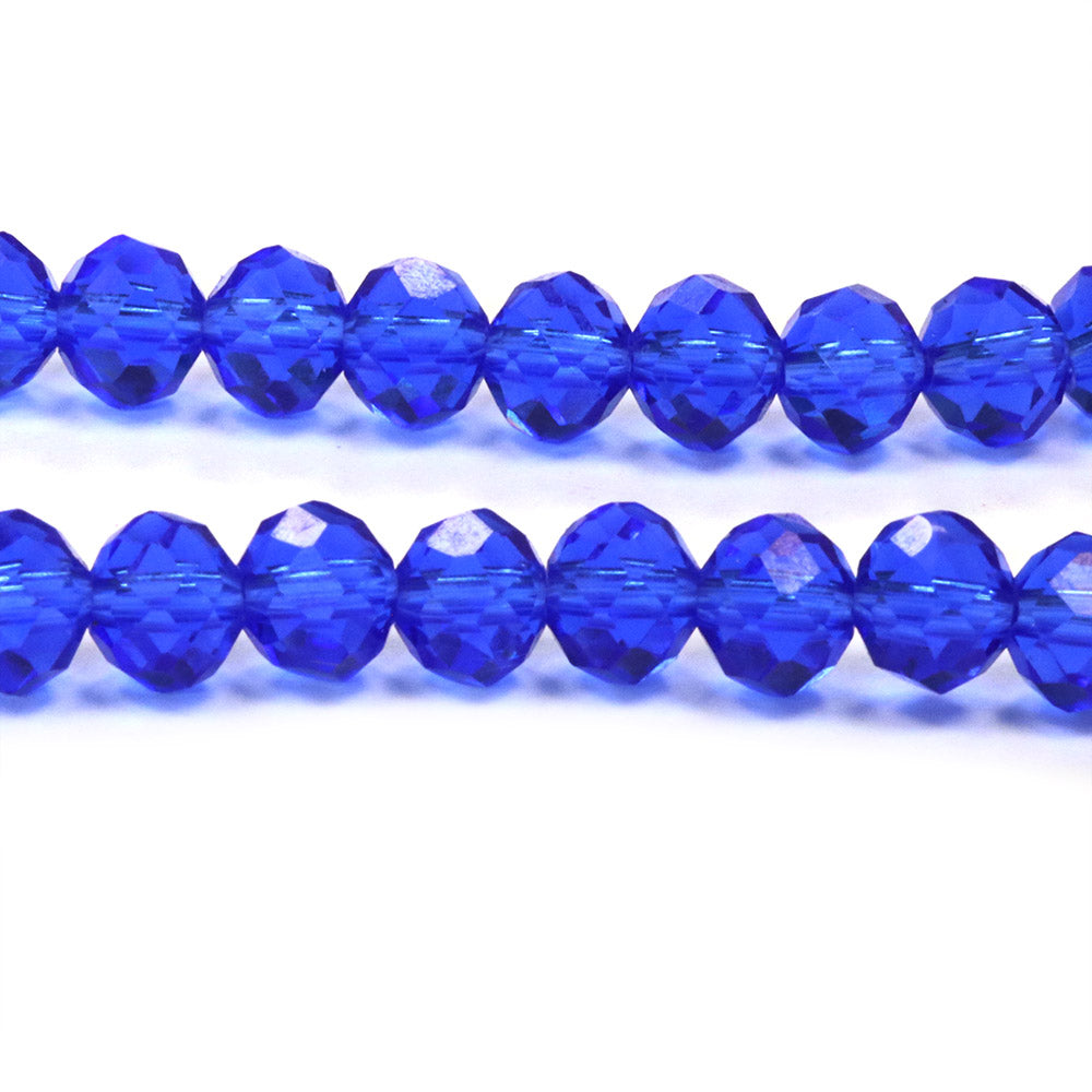 Faceted Rondelle Mid Blue 4x6mm - 1 string