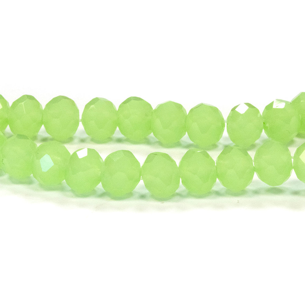 Faceted Rondelle Opal 4x6mm Pale Green 4x6mm - 1 string