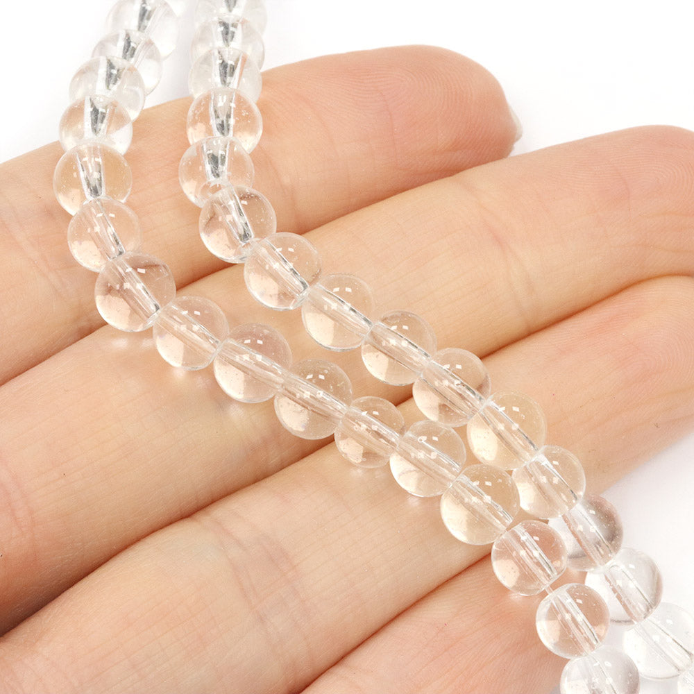 Glass Round Clear 6mm - 1 String