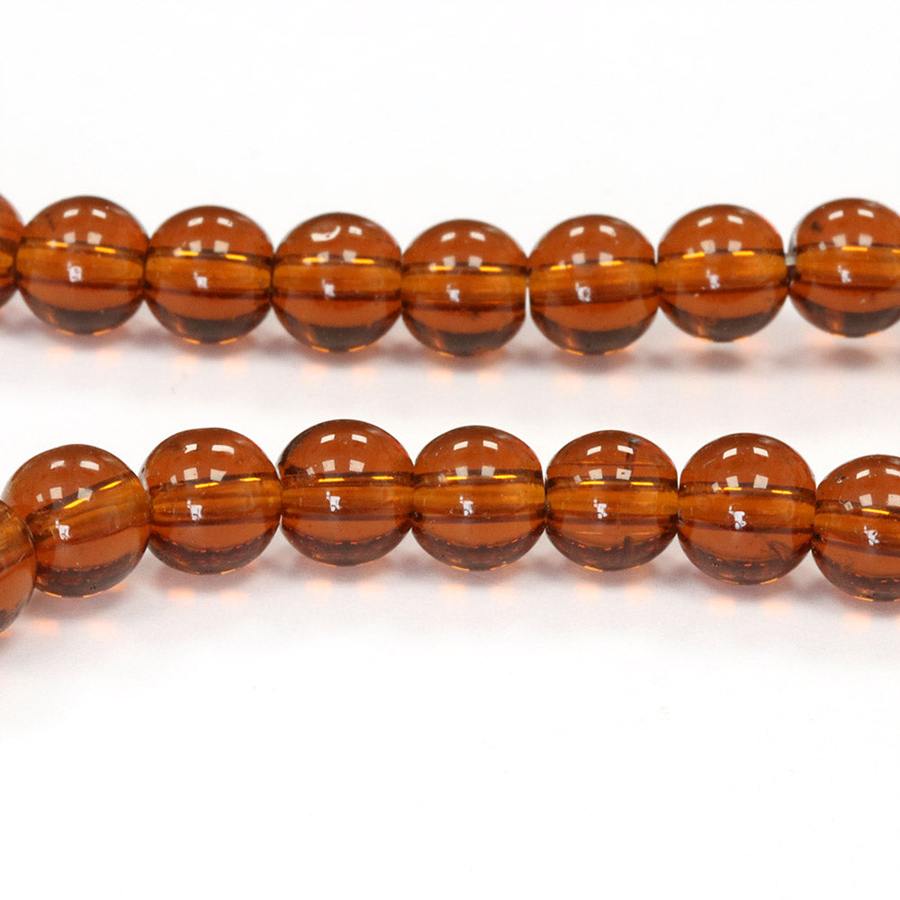 Glass Round Chocolate 6mm - 1 String