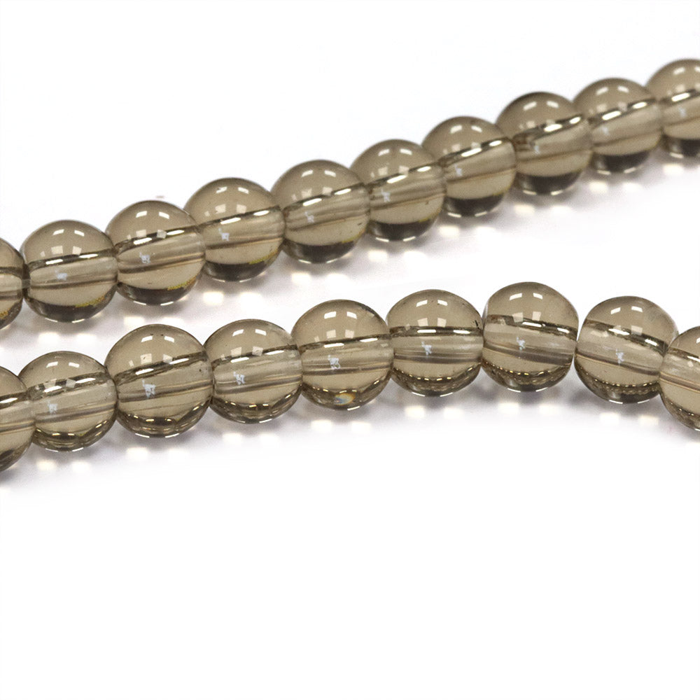 Glass Round Grey 6mm - 1 String