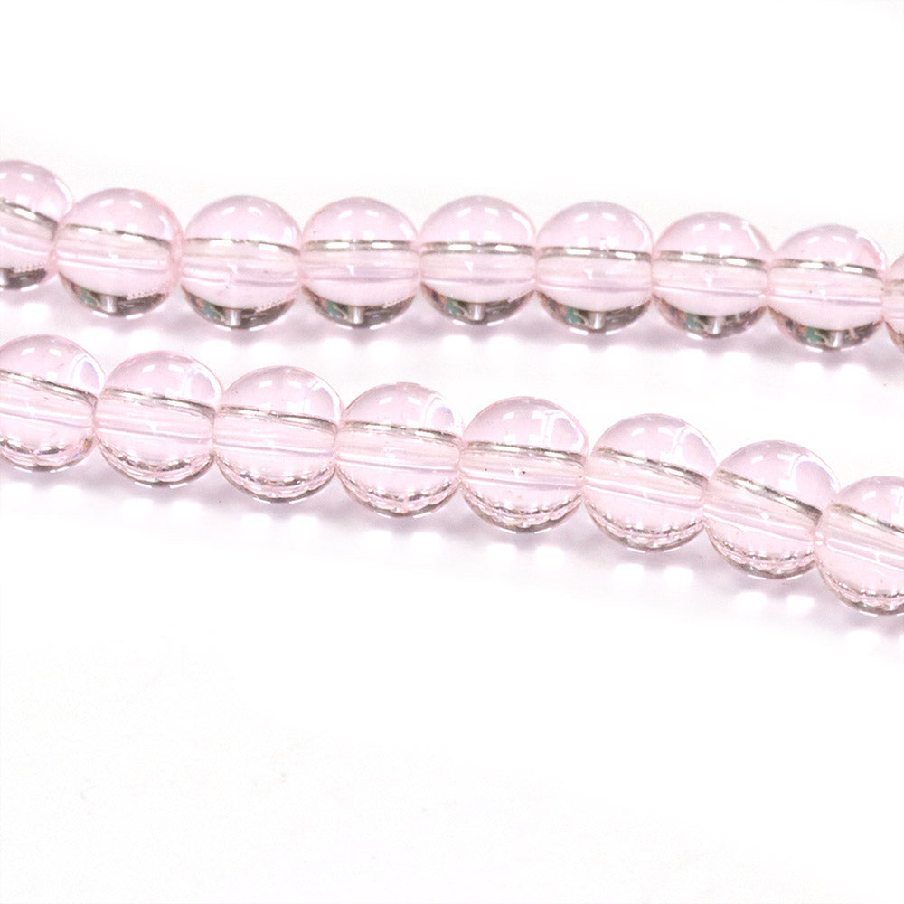 Glass Round Pale Pink 6mm - 1 String