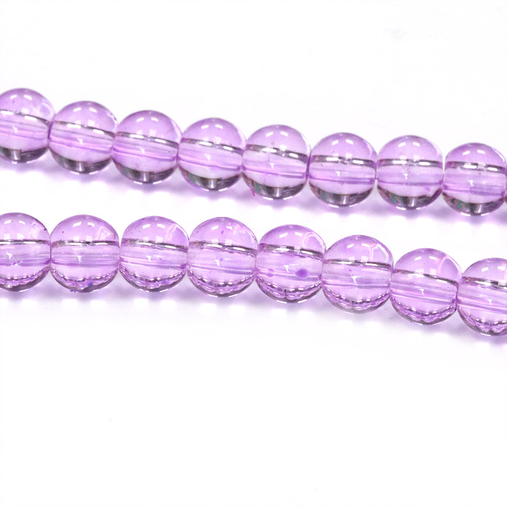 Glass Round Pale Violet 6mm - 1 String