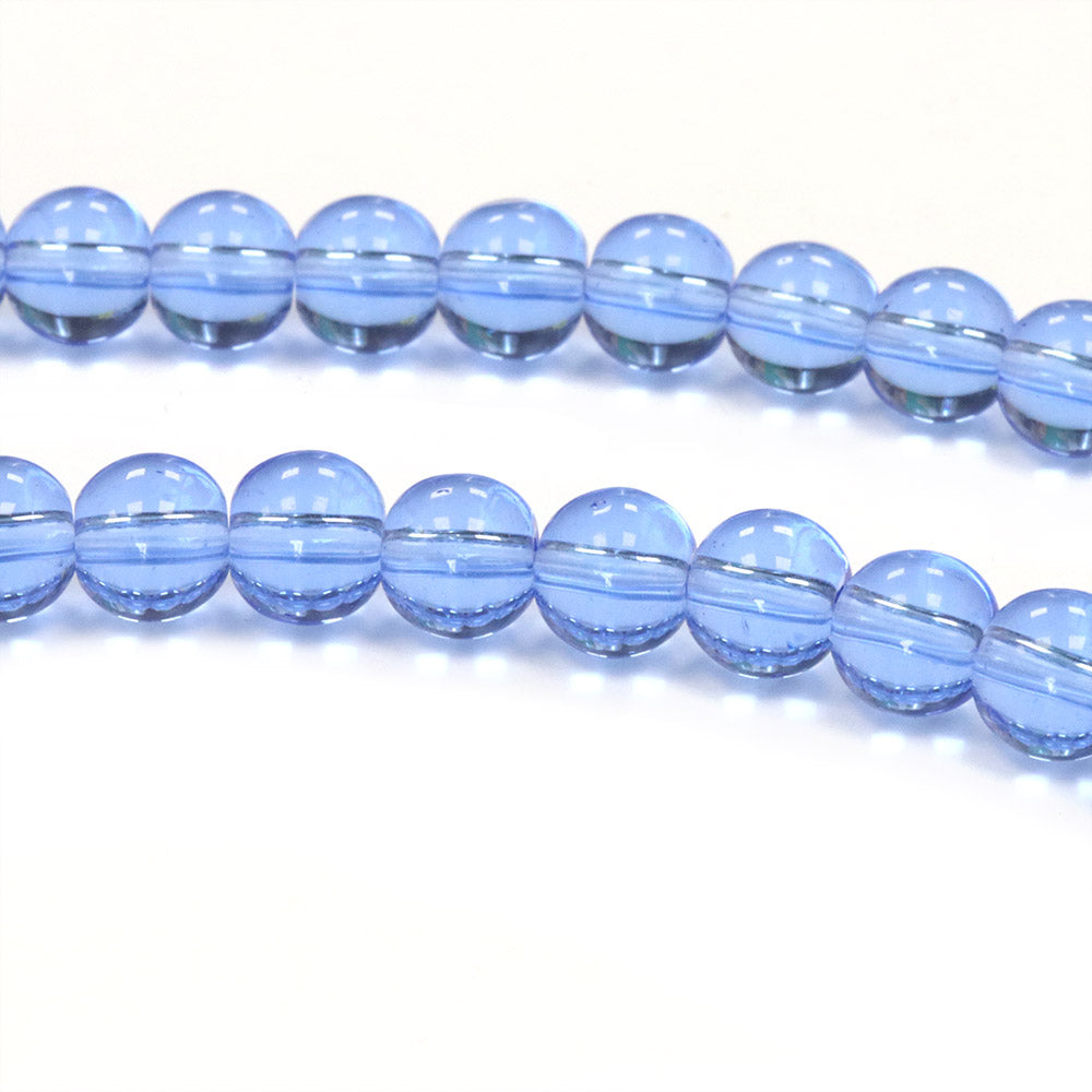 Glass Round Pale Blue 6mm - 1 String