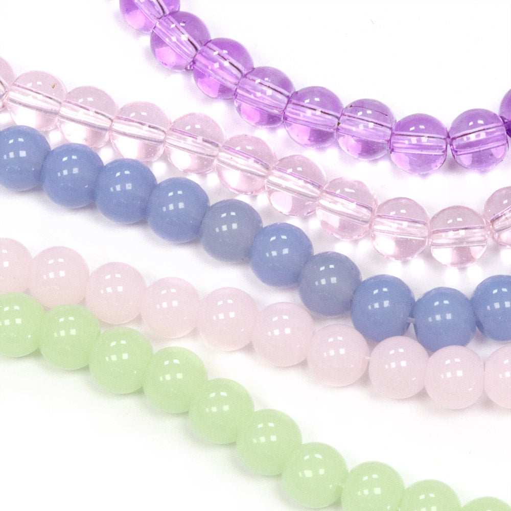 Glass Bead Bundle Spring Rounds Mix - 5 Strands