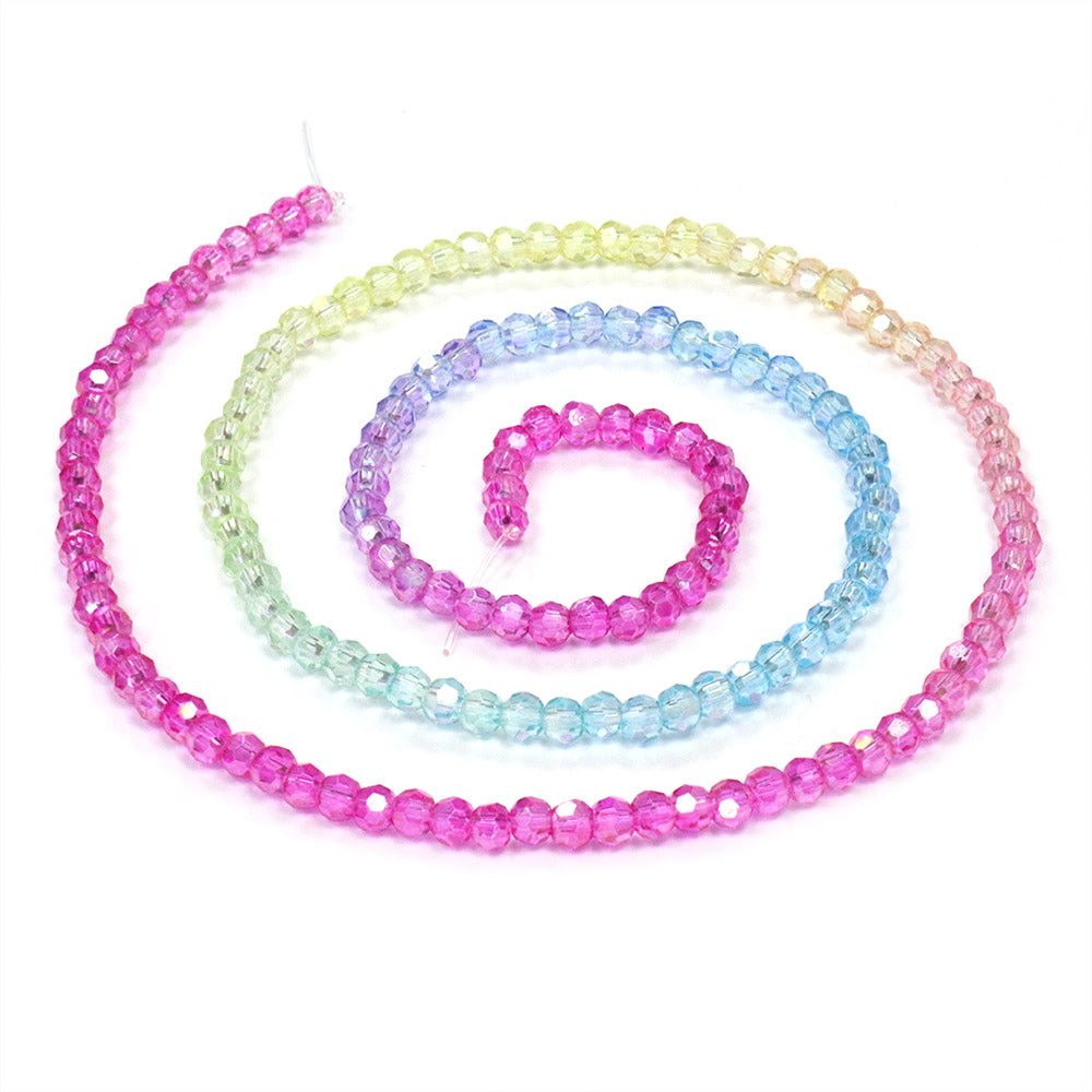 Crystal Faceted bundle 3mm Round Beads - Pack of 8 Strings