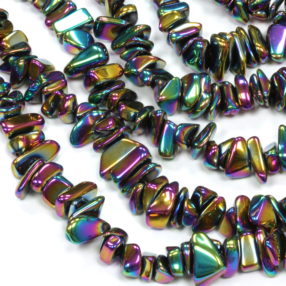 Hematite Chips Rainbow - 40cm Strand