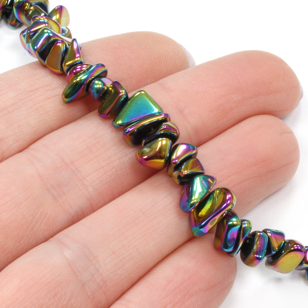 Hematite Chips Rainbow - 40cm Strand