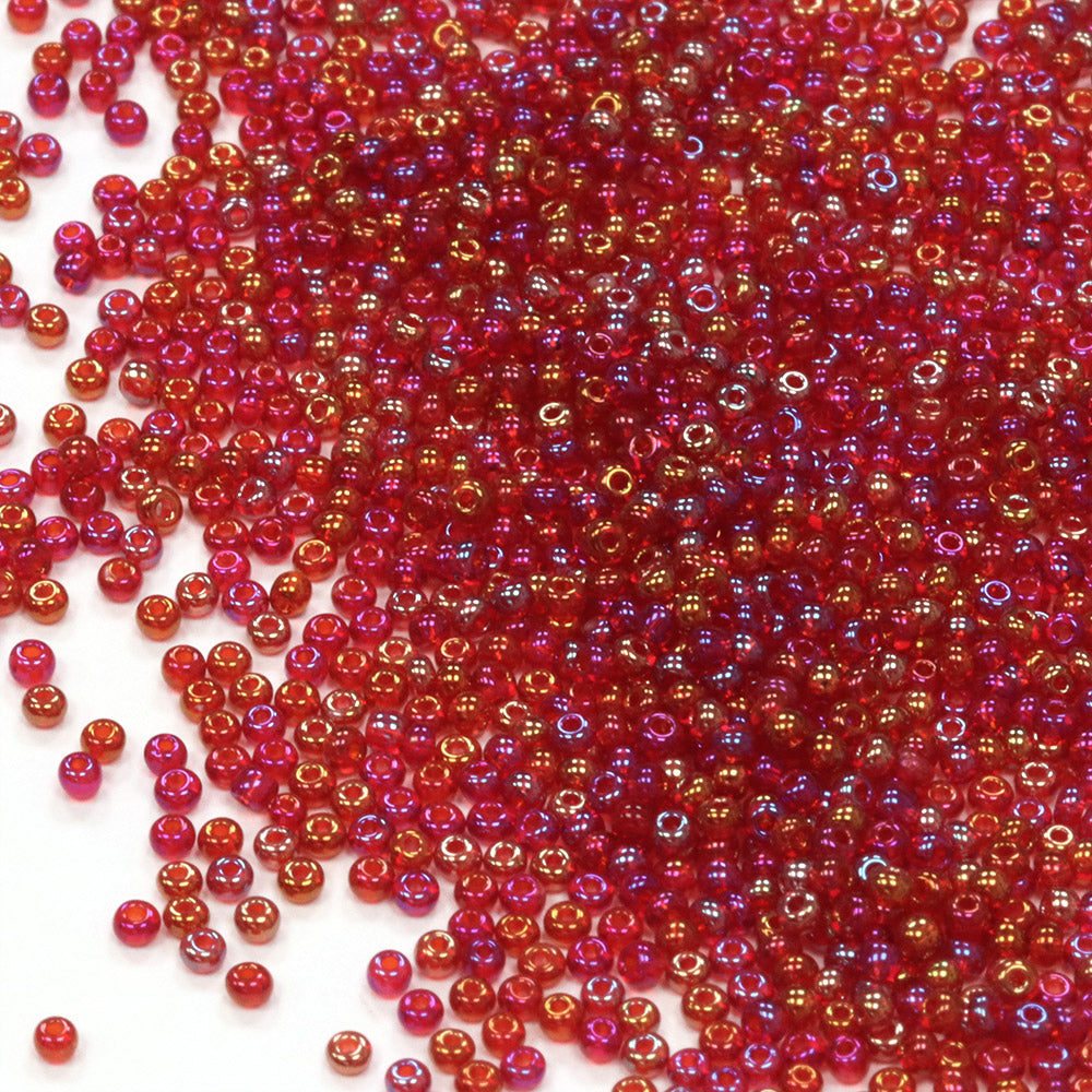 Preciosa Rainbow Red Size 15 Seed Beads - Pack of 10g