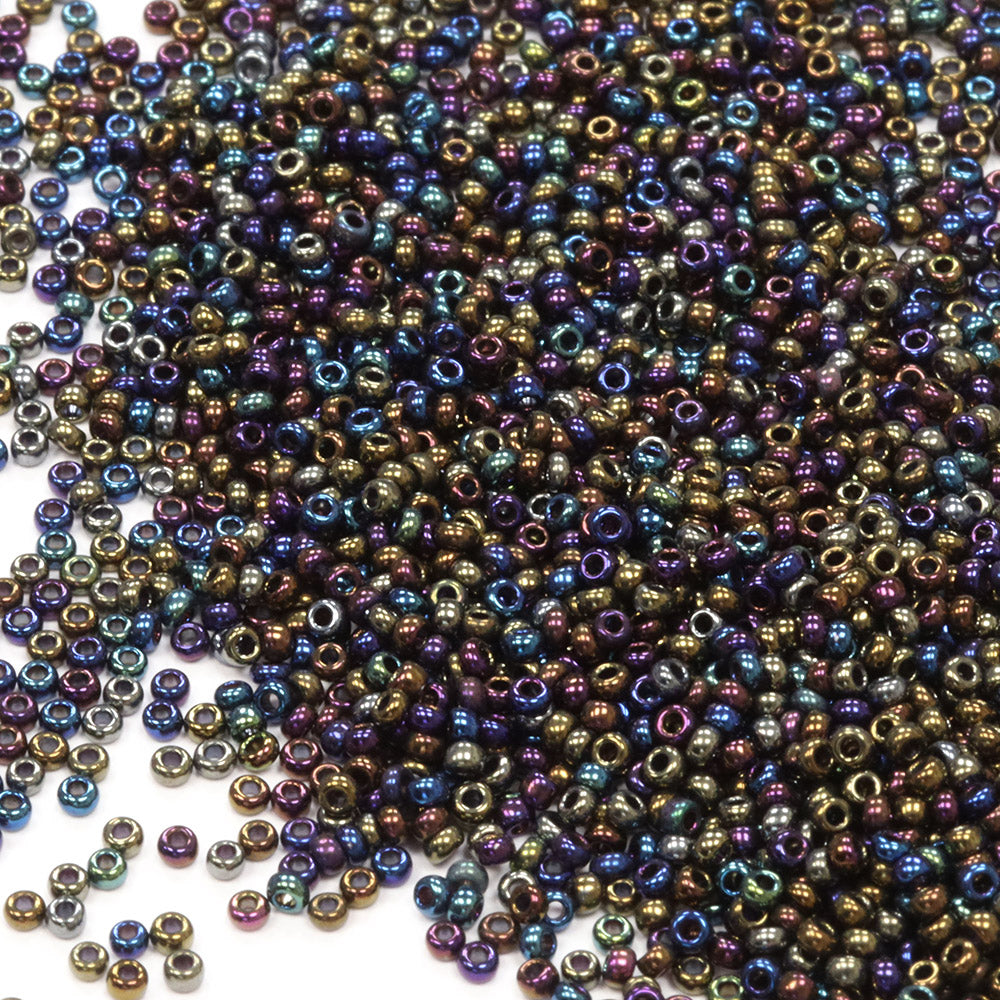 Preciosa Rainbow Black Size 15 Seed Beads - Pack of 10g