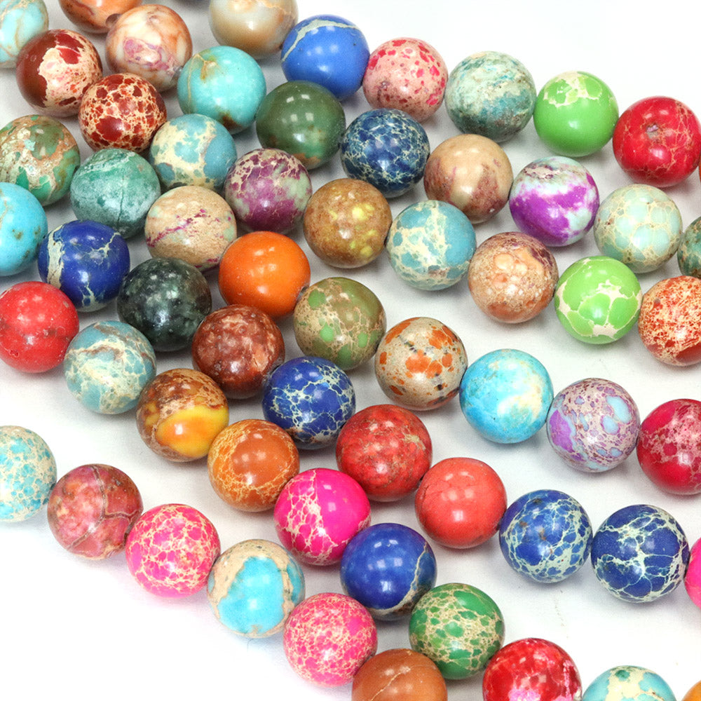 Imperial Jasper Rounds 8mm Mix - 35cm Strand