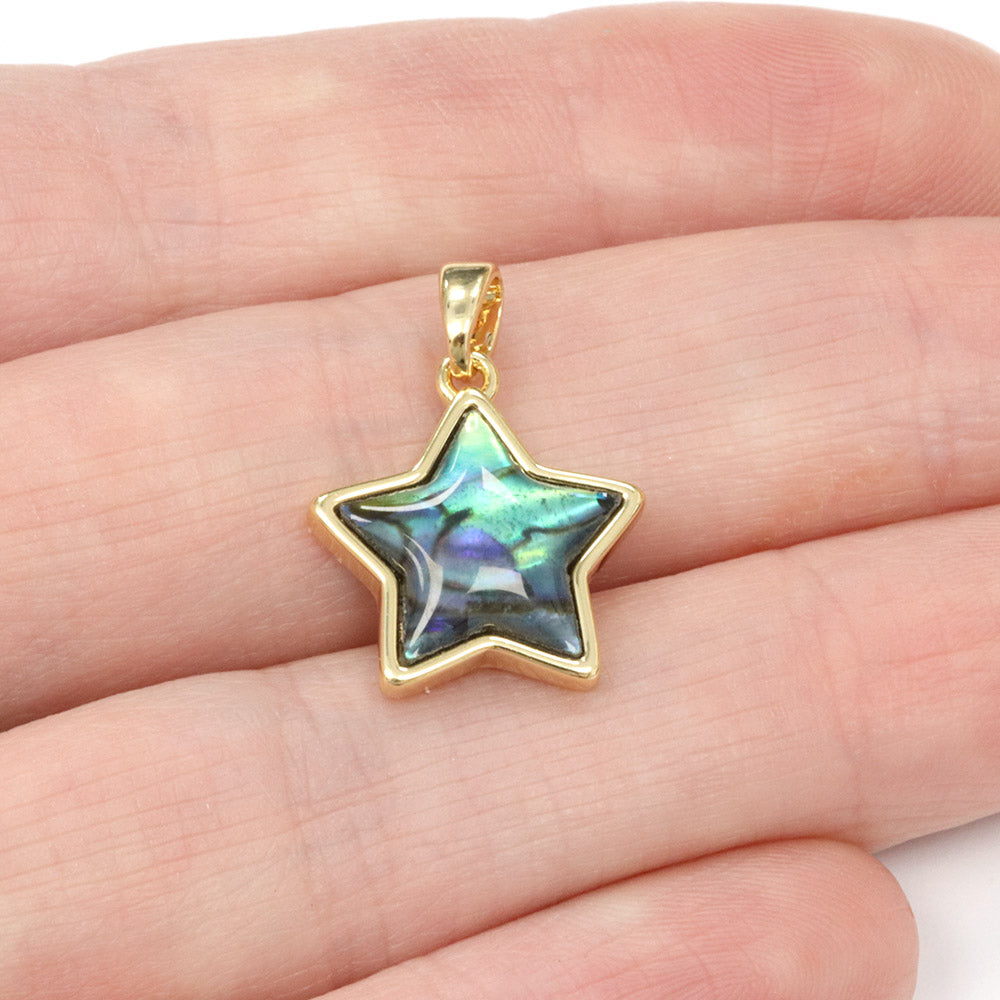 Shell Star Pendant Gold Plated 22x15mm - Pack of 1