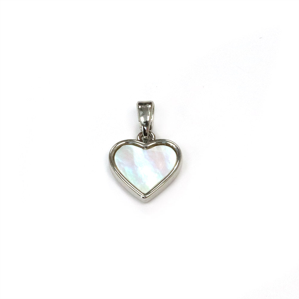 Shell Heart Pendant Silver Plated 12x10mm - Pack of 1