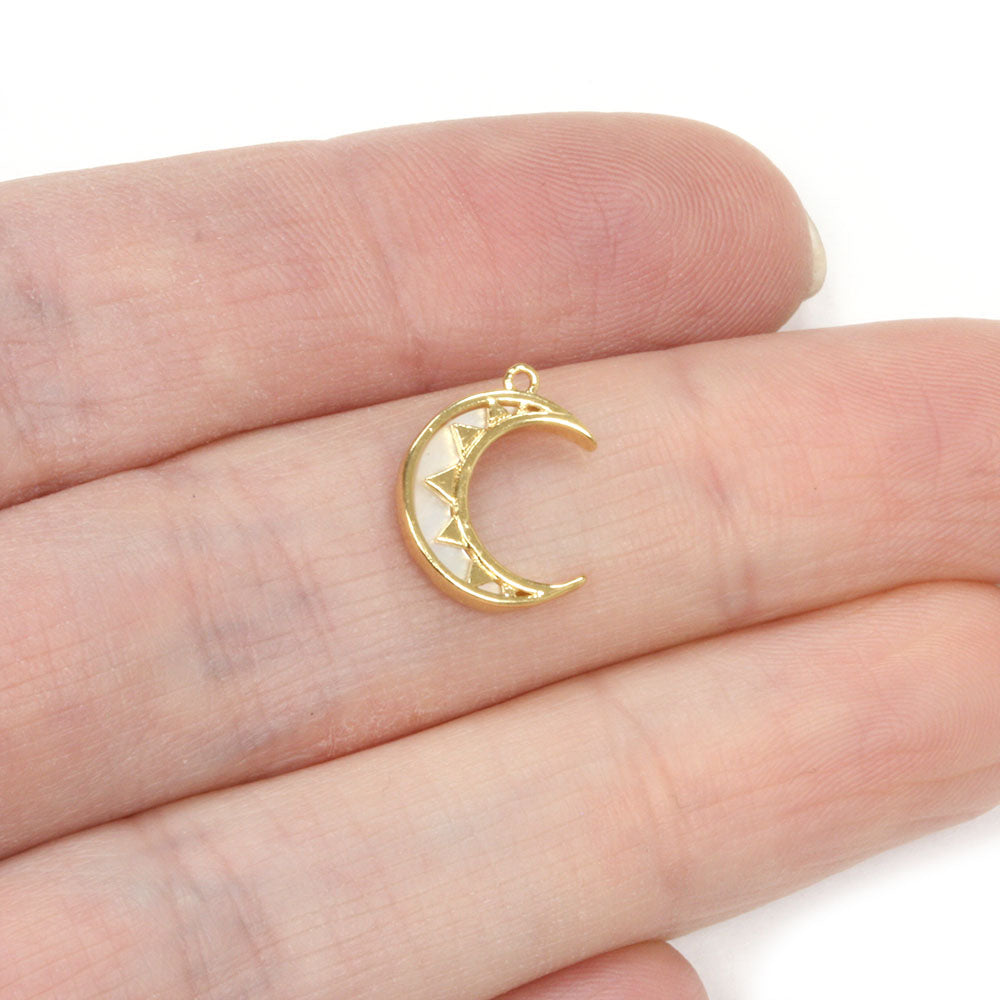 Shell Moon Pendant Gold Plated 13mm - Pack of 1