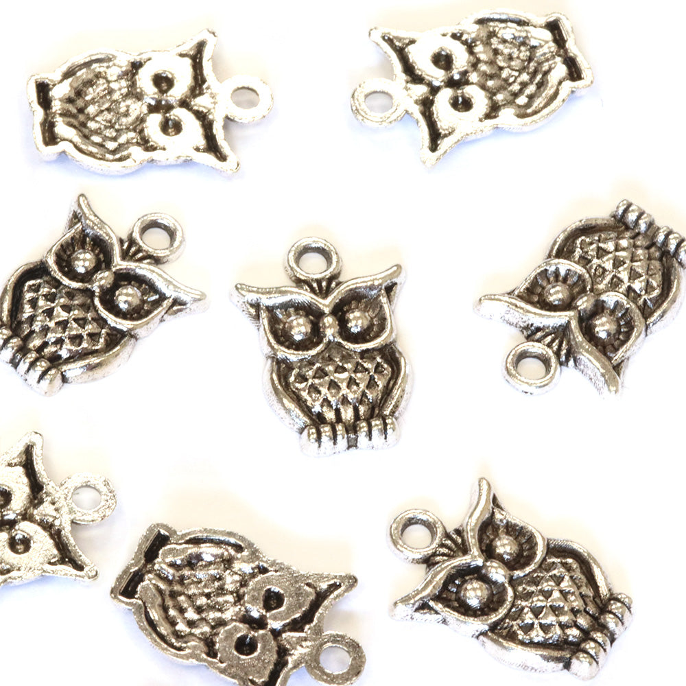 Wise Owl Antique Silver 12x14mm - Pack of 30