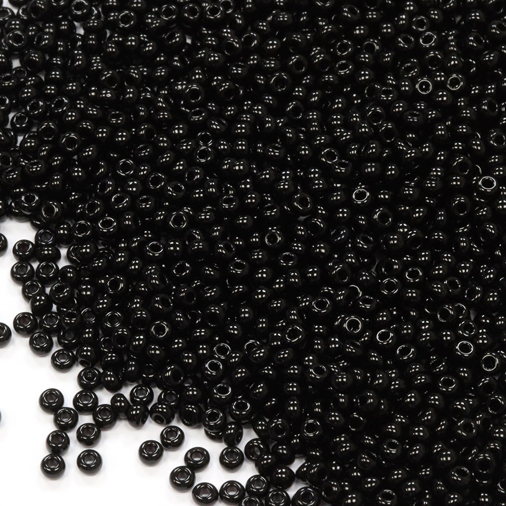 Opaque Czech Black Glass Rocaille/Seed 11/0-Pack of 5g