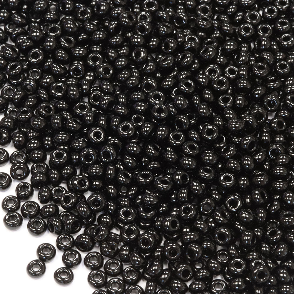 Opaque Czech Black Glass Rocaille/Seed 8/0-Pack of 100g