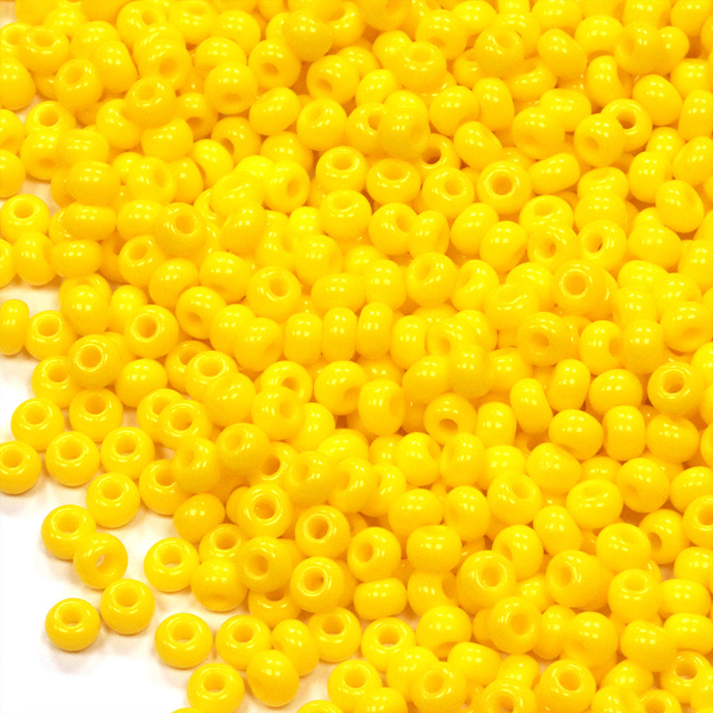 Opaque Czech Yellow Glass Rocaille/Seed 8/0-Pack of 100g