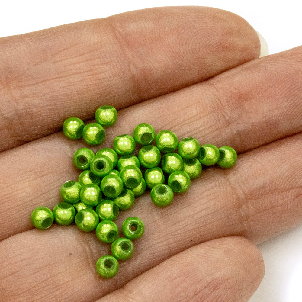 Miracle Bead Light Green Plastic Round 4mm - Pack of 200