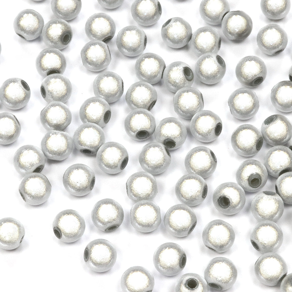 Miracle Bead White Plastic Round 6mm-Pack of 200